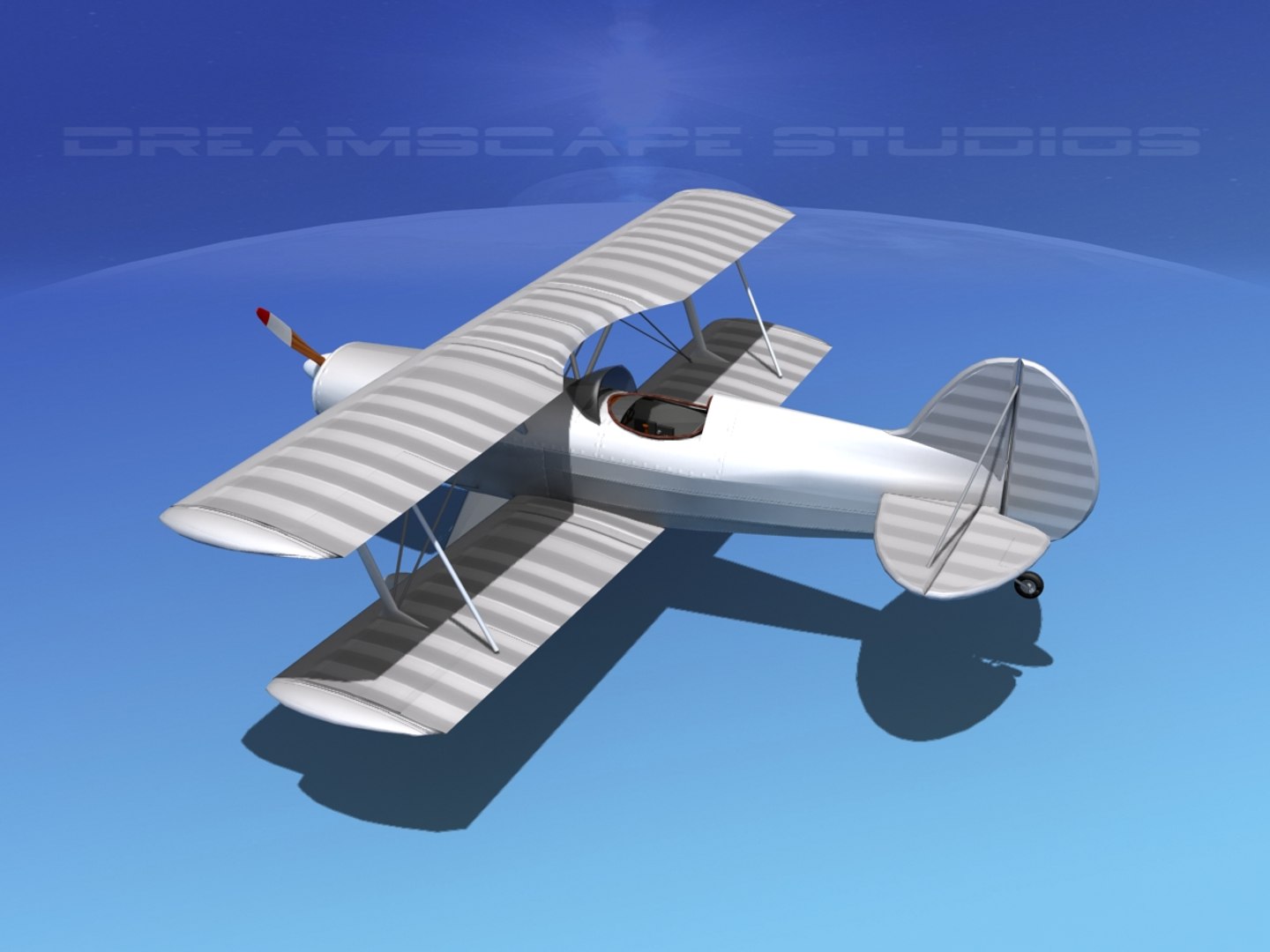 3d propeller acro sport biplane model