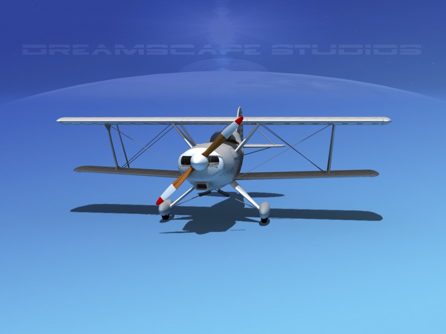 3d propeller acro sport biplane model