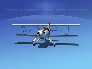 3d propeller acro sport biplane model