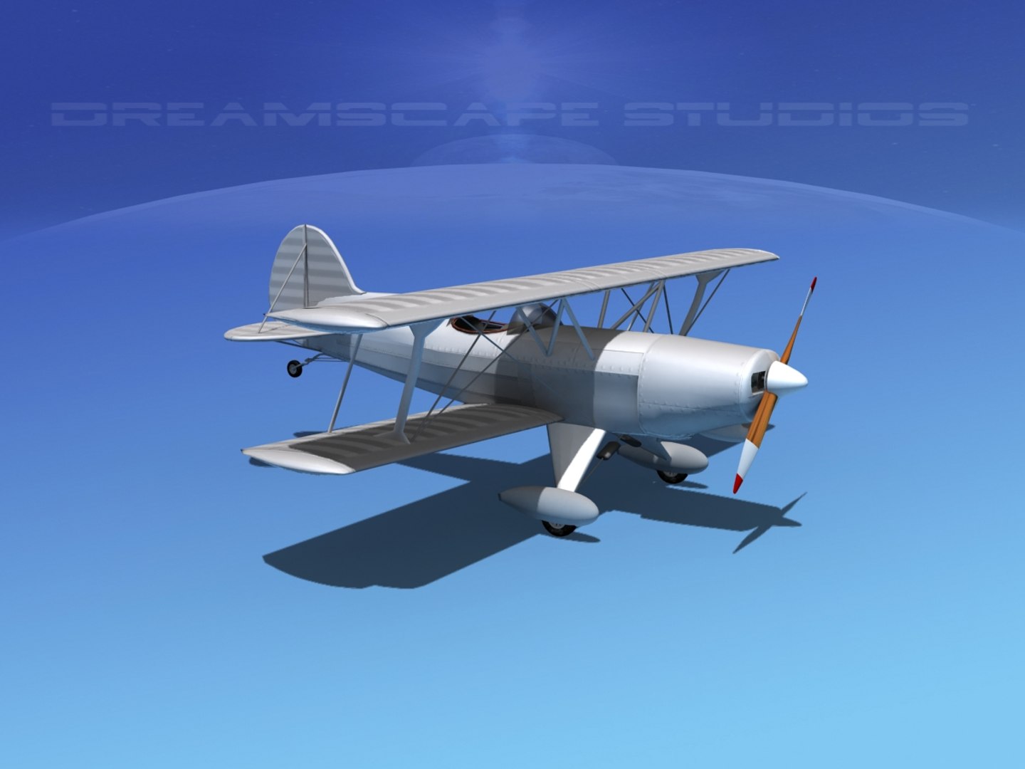 3d propeller acro sport biplane model