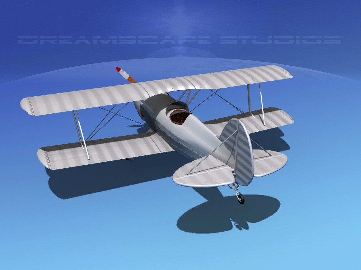 3d propeller acro sport biplane model