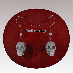 3d earrings skull model