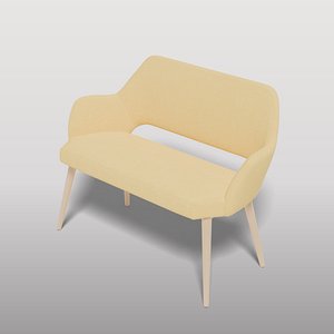 3D model Contemporary Yellow Armchair