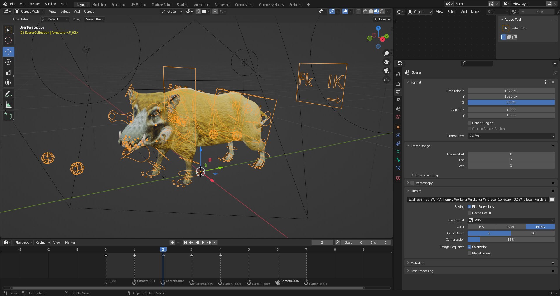 Fur Black Wild Boar Rigged V05 In Blender 3D Model - TurboSquid 1991626