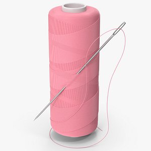 Pink Sewing Thread And Needle