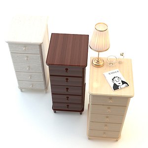 wood bedside ikea set 3d max