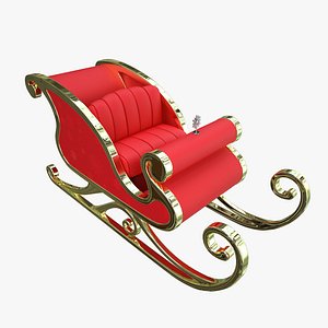 santa claus sleigh 3d x