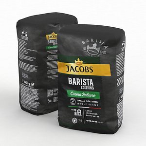 3D Coffe Bag Jacobs Barista Crema Italiano Whole Beans 2021