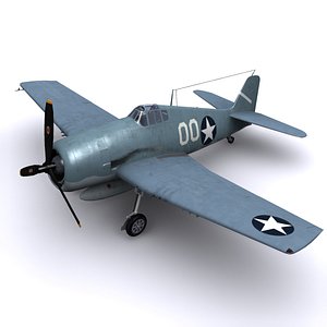 3dsmax f6f hellcat aircraft 1943