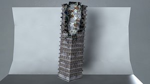 3D model ruined building