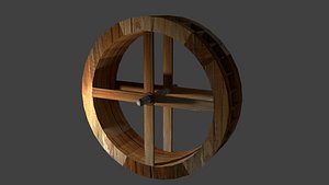 realistic waterwheel 3d model