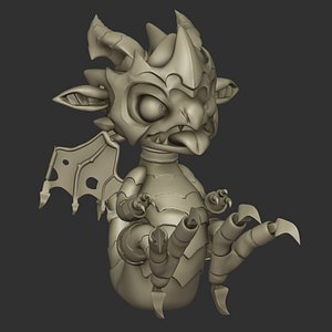 3D Armoured dragon cub