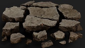 3D soil debris ground scatter detail PBR photogrammetry