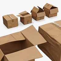 Damaged Corrugated Boxes Set
