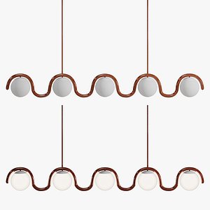 Lenox 5 Globe Linear Chandelier V by Astraeus Clarke