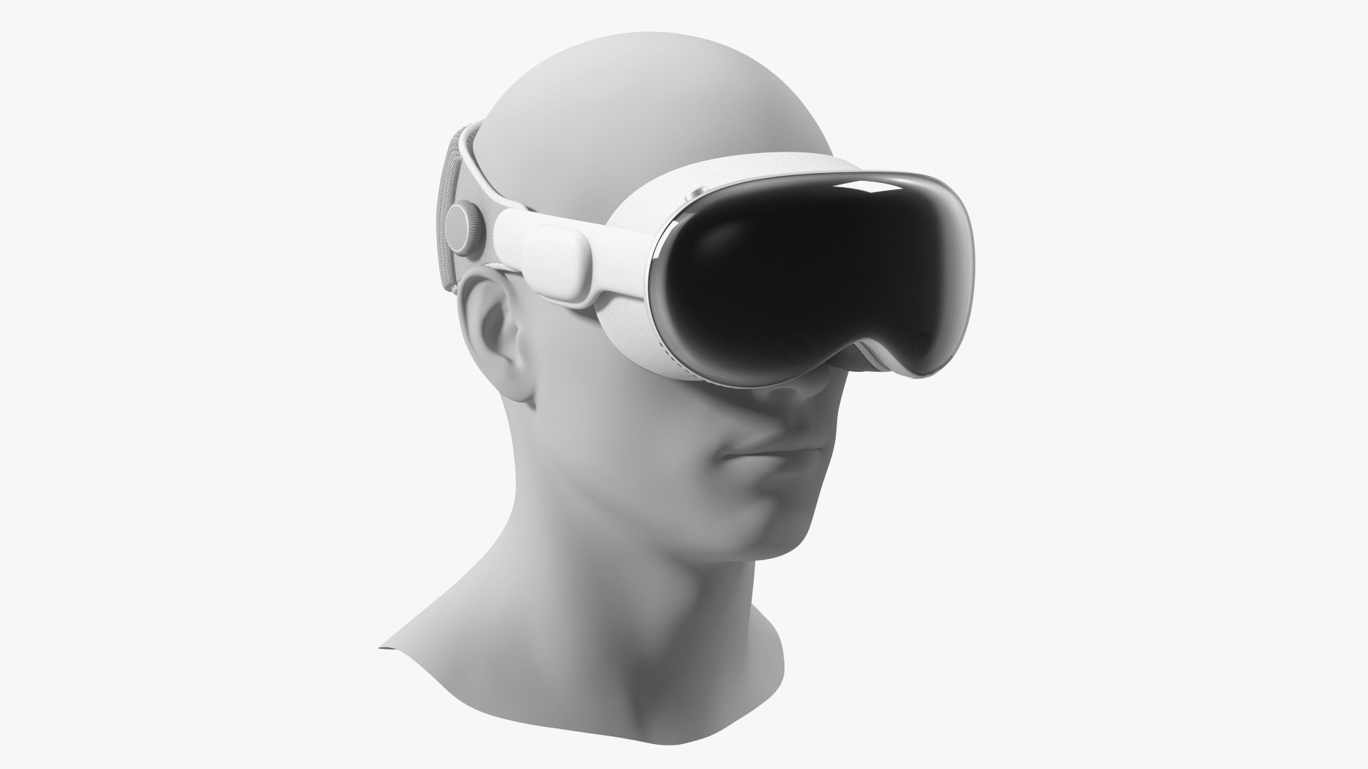Apple Vision Pro on Mannequin Head 3D model preview