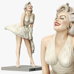 3D Marilyn Monroe Wind Dress Statue model