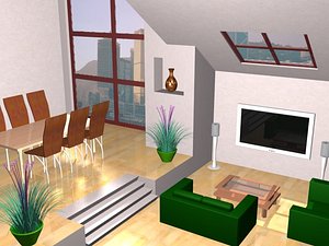 3d split room model