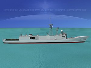 perry class frigate 3d model