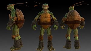 3D Michelangelo TMNT 3D Model High Quality Rigged model