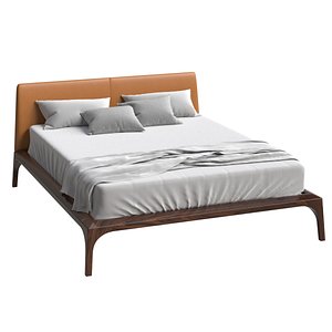 3D Presotto releve double wooden bed model