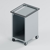 Mobile Spring Loaded Tray Dispenser with Corner Guides