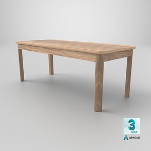 Rustic Wooden Table - Realistic Light Wood Furniture 3D Model with Clean Topology and PBR Textures