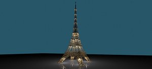 Eiffel Tower detailed 3D model