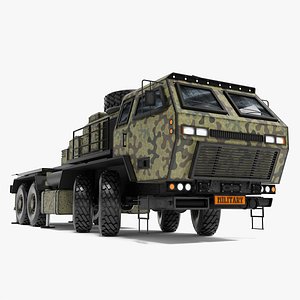 Stylized Heavy Military Truck 8x8 with Camouflage