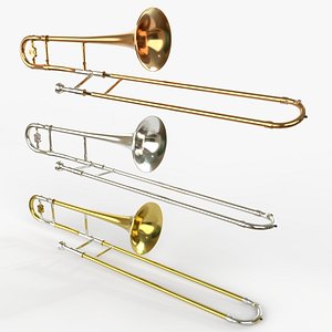 Tenor Trombone Three Types of Materials Brass Copper and Silve