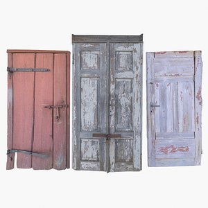 3D exterior rural door Collection 3D model