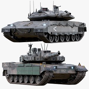 Rigged K2 Merkava Tanks collection