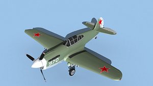 3D Curtiss P-40F Tomahawk V16 Soviet Union