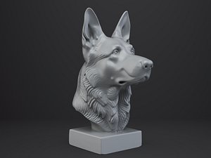 German Shepherd Dog Bust 3D model
