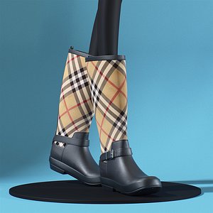 Burberry Check Boots 3D Model TurboSquid 1752754