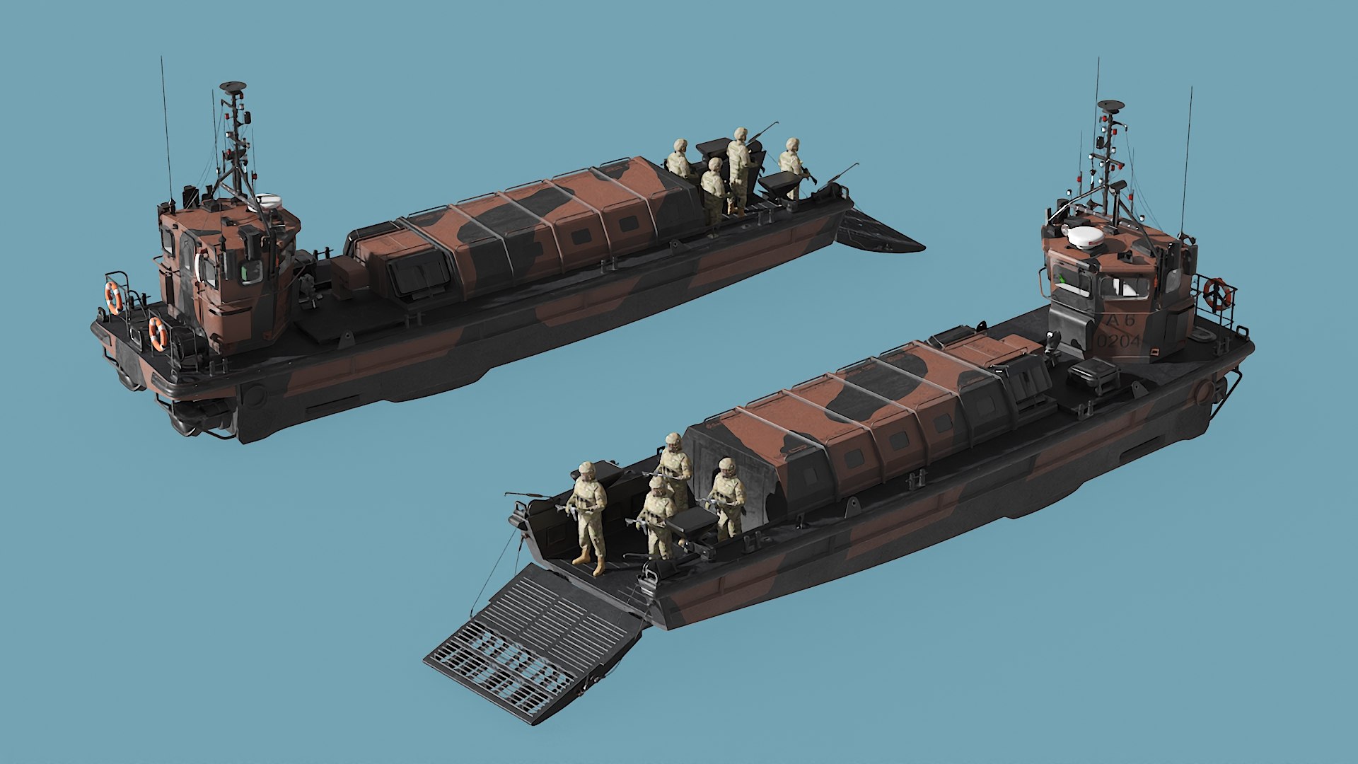 LCVP MK5 With Soldiers Rigged 3D Model - TurboSquid 2332374