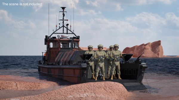 3D модель LCVP MK5 с солдатами на борту - TurboSquid 2332374