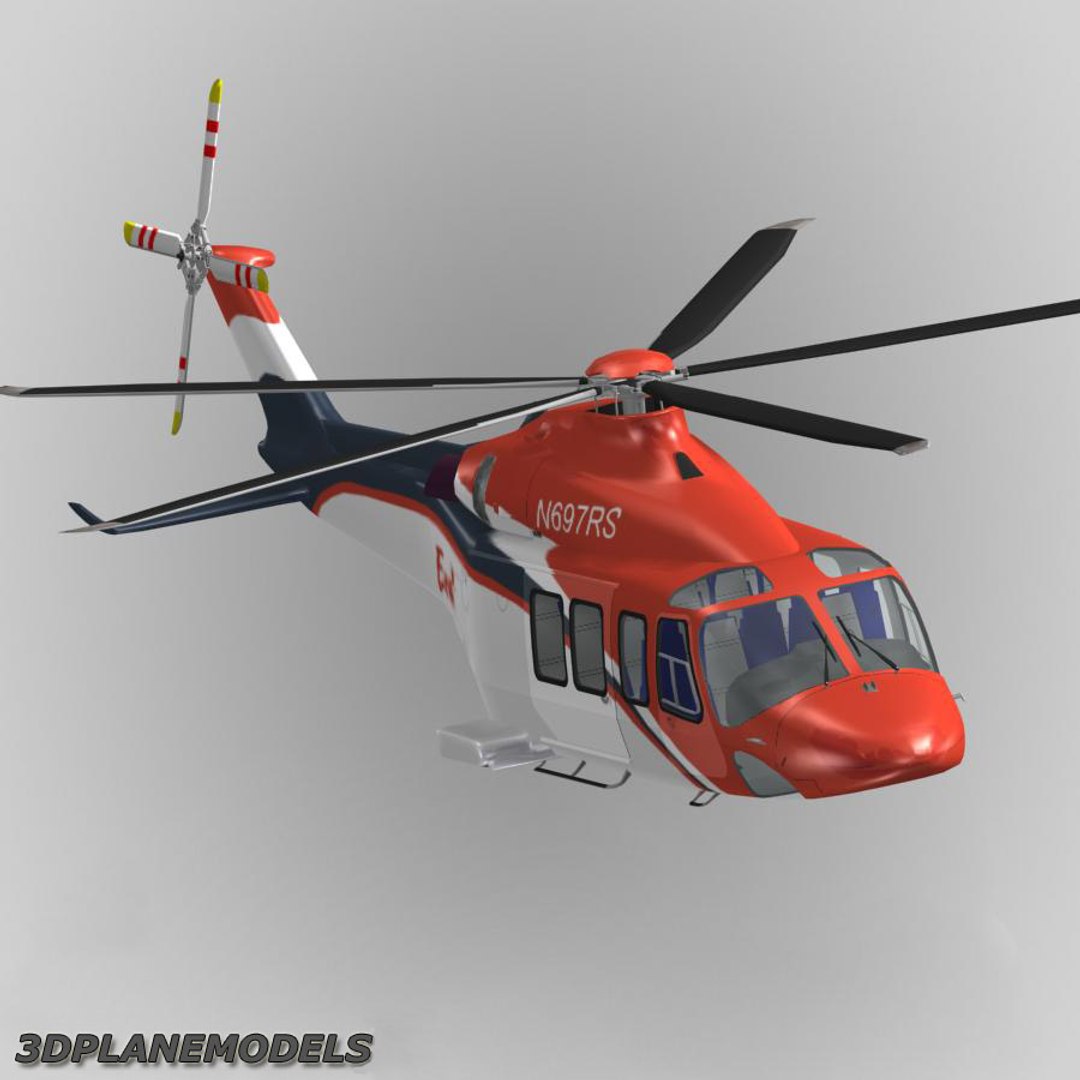 3d model agusta westland aw-139 helicopter