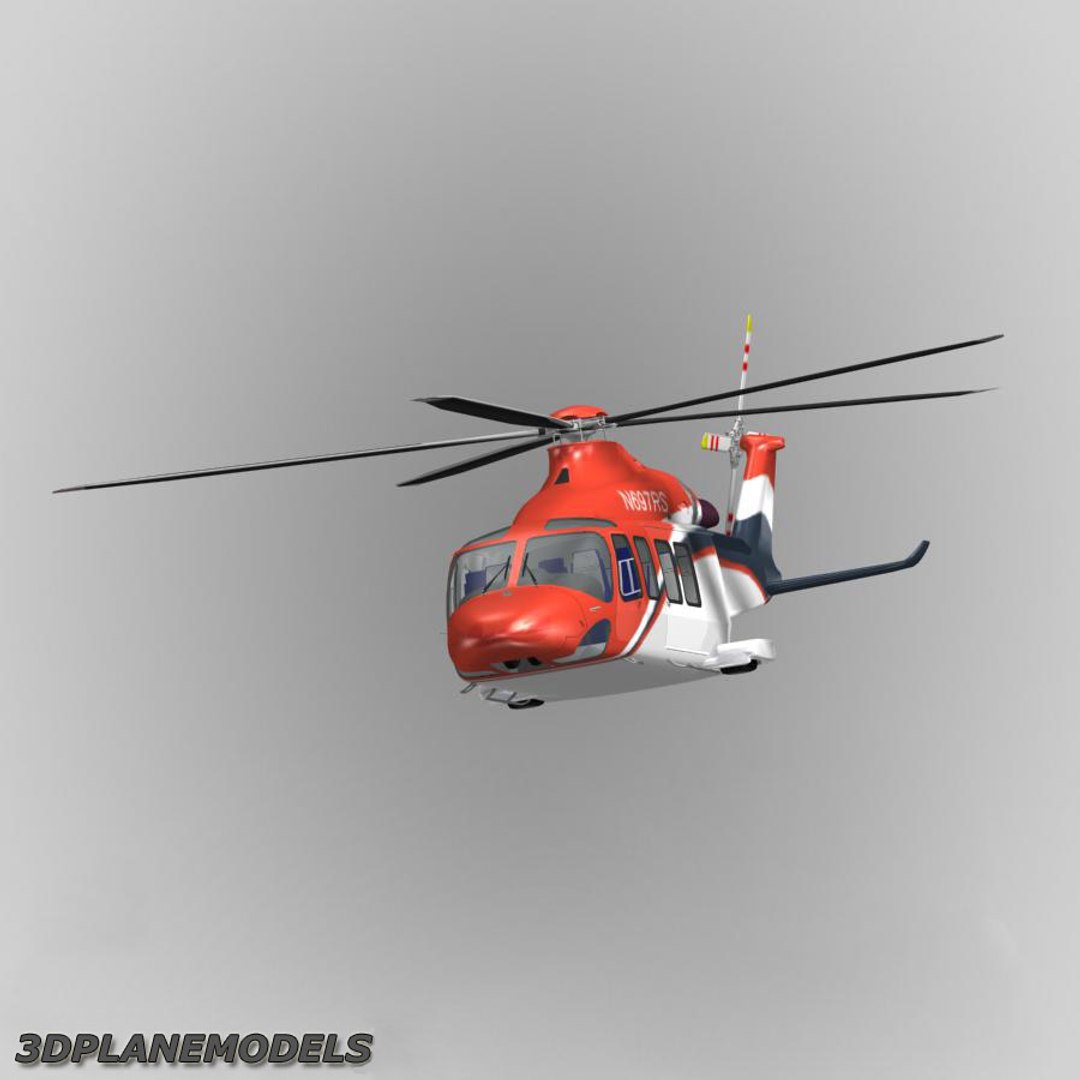 3d model agusta westland aw-139 helicopter