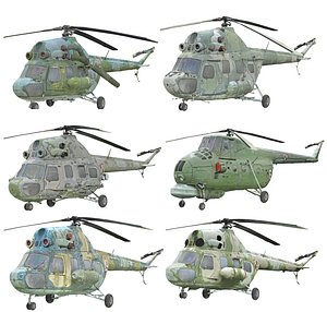 3D Helicopter Wrecks Pack Scans