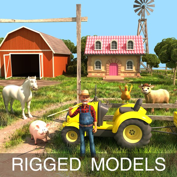 Trator de fazenda dos desenhos animados Modelo 3D $19 - .max .fbx .obj -  Free3D