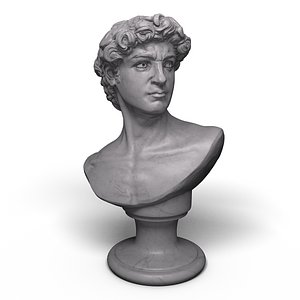 3d david statue bust modeled model