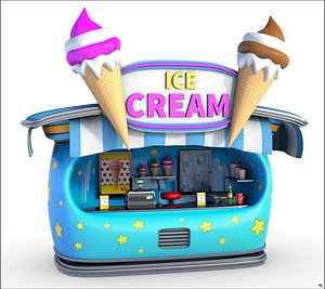 Ice Cream Stand Cartoon