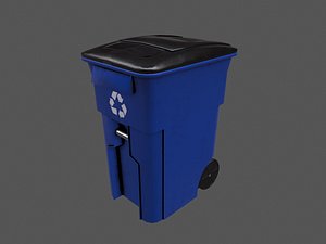 3D model wheeled trash bin