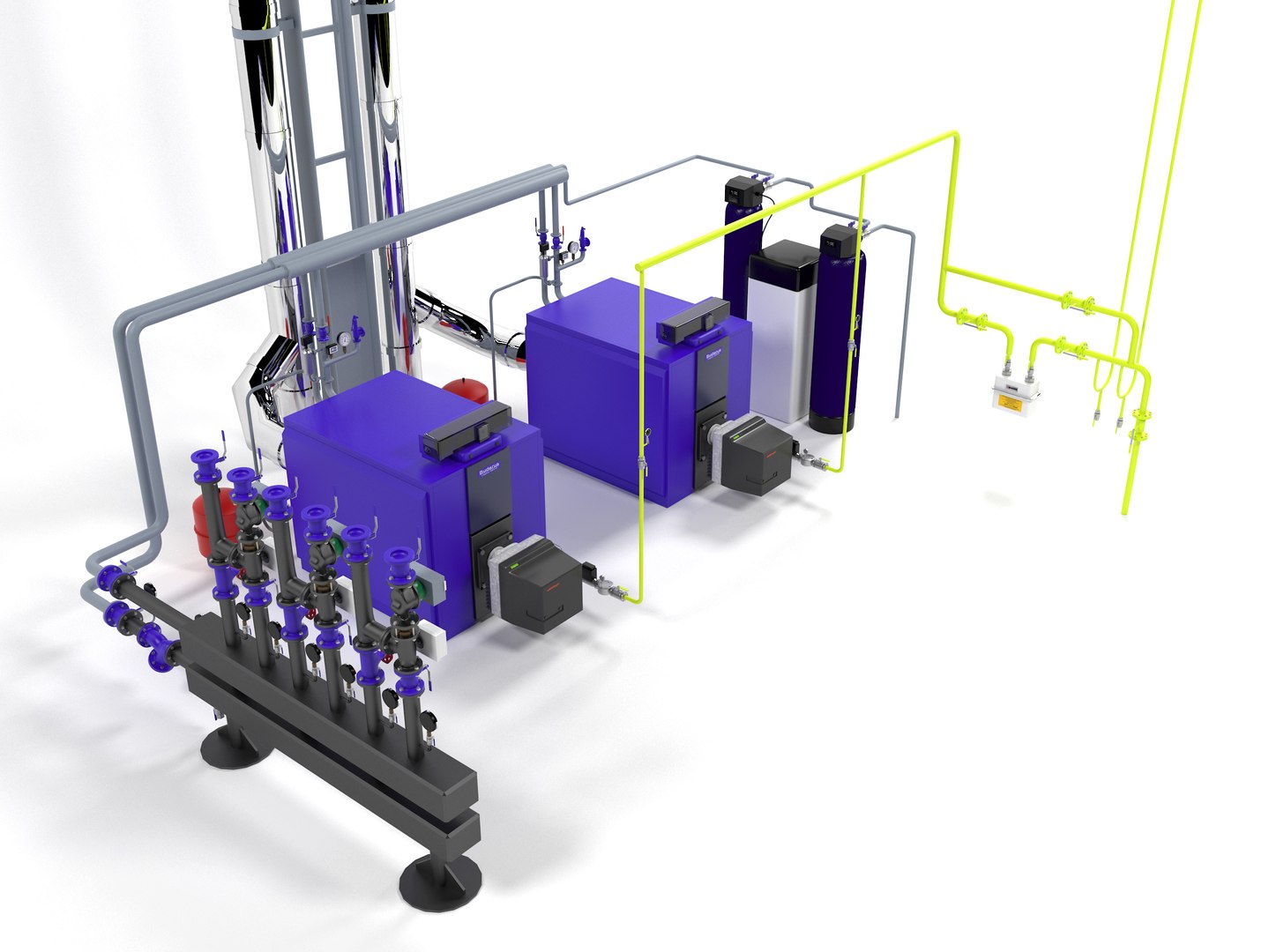 Buderus ge315-140 heating instalation 3D model - TurboSquid 1560794