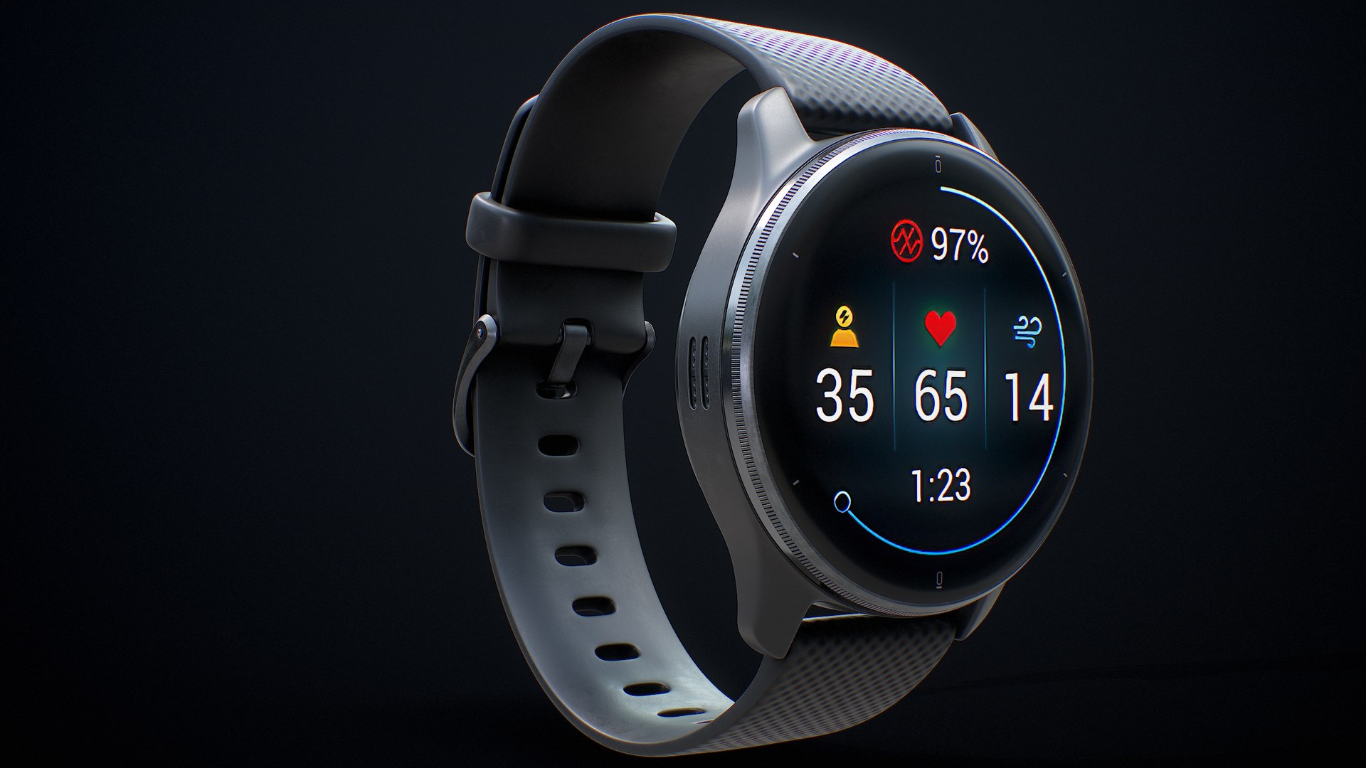 3D Smart Watch Garmin Venu 2 Black Skin PBR https://p.turbosquid.com/ts-thumb/Mv/RiUkQn/XD/r_viewport_014/png/1673466816/1920x1080/fit_q87/822d4269961dc555c6178d446a5b3d4781096d7d/r_viewport_014.jpg