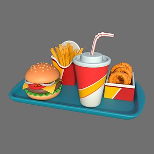 Cheeseburger Menu Collection 3D model