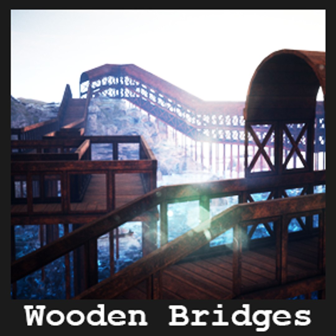 3D Modular Wooden Bridges 26 Assets - TurboSquid 2111135