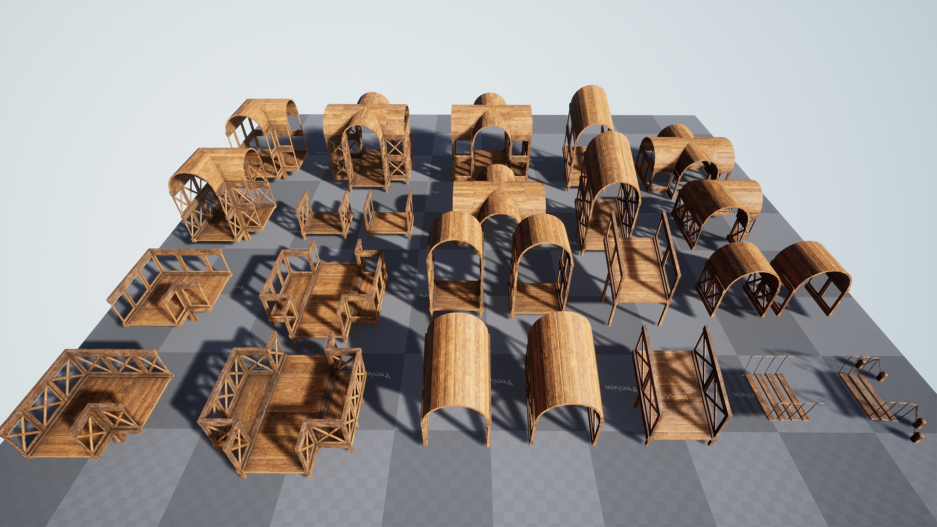3D Modular Wooden Bridges 26 Assets - TurboSquid 2111135