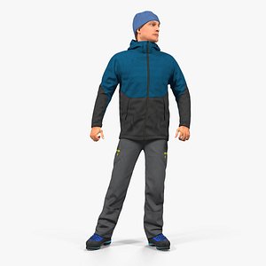 3D winter men sportswear rigged